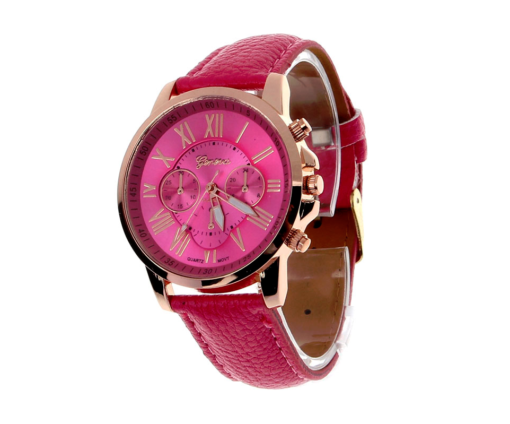 Дамски тъмно розов часовник Код 205 - Модел 1 - Розов