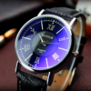 Стилен мъжки часовник със син оттенък на минералното стъкло на ниска цена