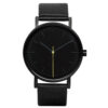 Черен мъжки часовник с изчистен дизайн и жълта стрелка Код: 175