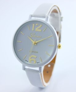 Стилен бял дамски часовник с бяла тънка каишка Код: 232-2-Бял