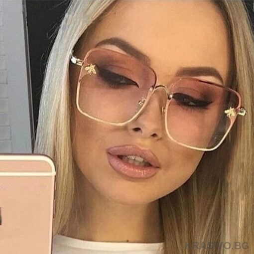 Огледални дамски слънчеви очила в сребристо